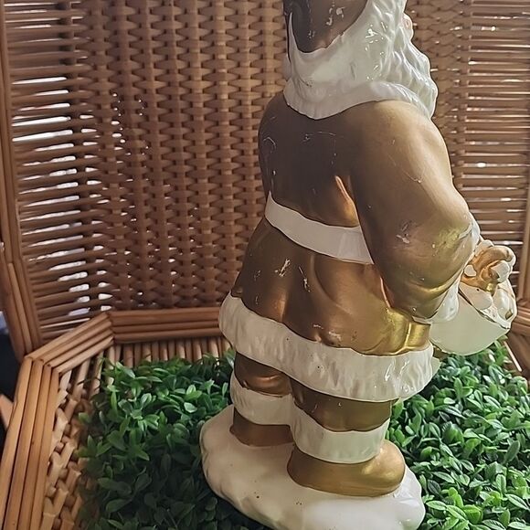 Vintage Gold Santa With Pack Full Of Toys - Picture 5 of 11